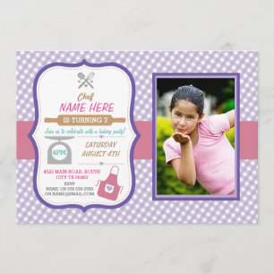 Invitation Boulangerie Baking N'Importe Quel Âge Fête Anniver