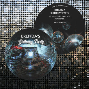 Invitation Boule à facettes Lumières Fête 