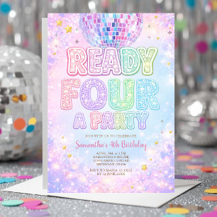 Invitation Boule à facettes prête POUR une fête d'anniversair