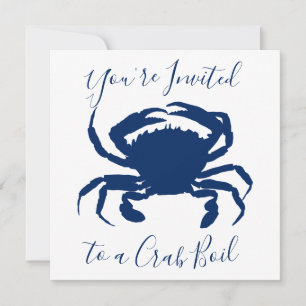 Invitation Boule de crabe bleu de la Marine Anniversaire