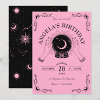 Boule de cristal de lune rose noire
