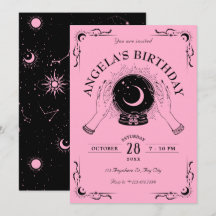 Boule de cristal de lune rose noire