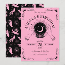 Boule de cristal de lune rose noire