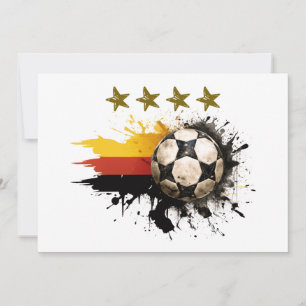 Invitation Boule de football avec drapeau allemand et quatre 