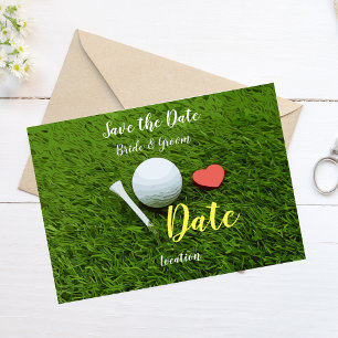 Invitation Boule de golf et tee-shirt avec amour sauvez la da