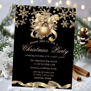 Invitation Boule de Noël Corporate Flocons de neige scintilla