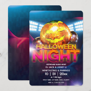 Invitation Boule Disco Citrouille Halloween Soirée