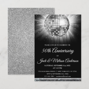 Invitation Boule Disco du 50e anniversaire d'argent