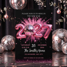 Boule disco rose soirée du Nouvel An 2027