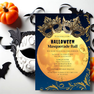 Invitation Boule Mascarade Pleine lune Halloween