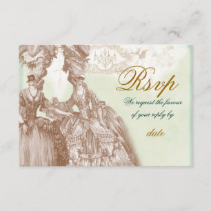 Invitation Boule Masquerade, RSVP turquoise et or