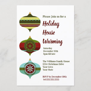 Invitation Boule Rétro Fête de Chauffage de Maison de Vacan