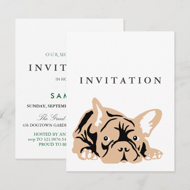 Invitation Bouledogue Français (Devant / Derrière)