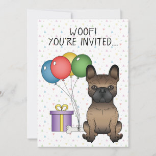 Invitation Bouledogue Français Bringé Anniversaire Chien de D