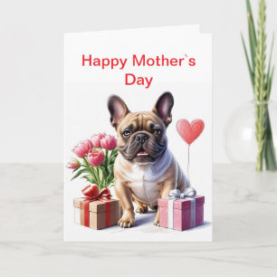 Invitation Bouledogue français Fête des mères Bouledogue fran