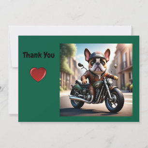 Invitation Bouledogue français merci moto