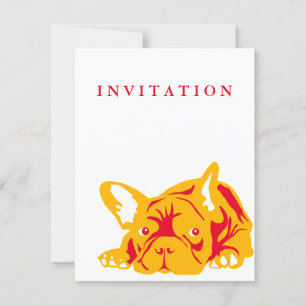Invitation Bouledogue Français rouge