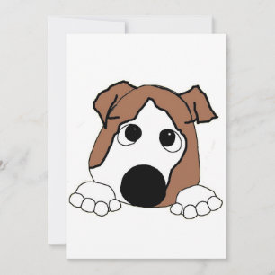 Invitation bouledogue rouge et blanc qui regarde bande dessin