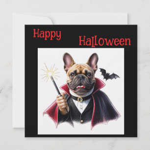 Invitation Bouledogues français Halloween French Bulldog