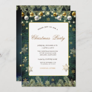 Invitation Boules, Branches, Snowflakes