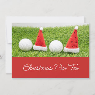 Invitation Boules de golf avec chapeaux de Père Noël Invitati
