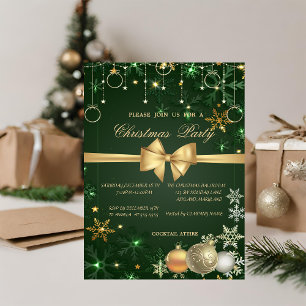 Invitation Boules de Noël Chic, Flocons de neige Noël d'entre
