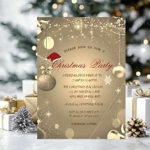 Invitation Boules de Noël Confetti Société de Noël