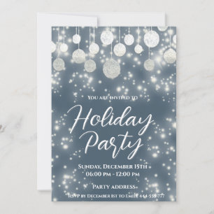 Invitation Boules de Noël étincelantes fête d'entreprise de v