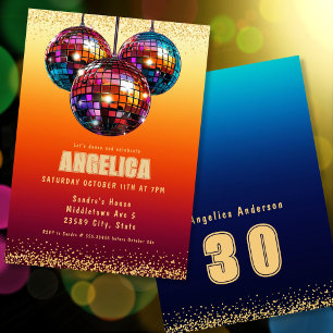 Invitation Boules Disco Anniversaire
