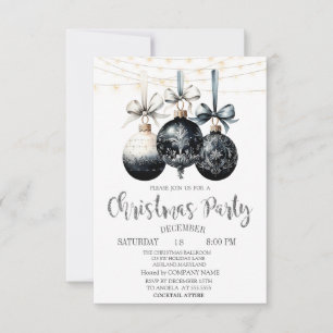 Invitation Boules noires, Lumières, Fête de Noël Plaid Buffal