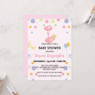 Invitation Boulet étoile mignonne baby shower filles fête