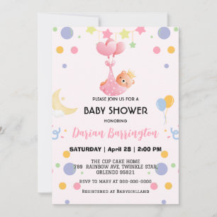 Invitation Boulon étoile mignon baby shower garçons