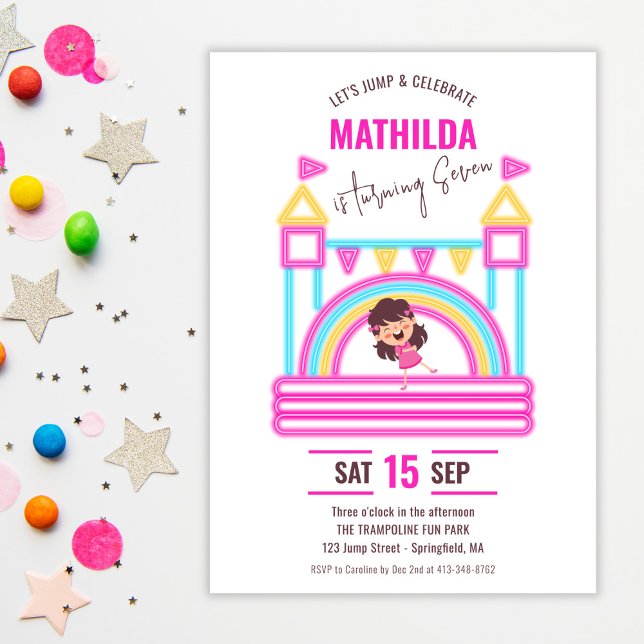 Invitation Bounce House Jump Trampoline Anniversaire de enfan (Créateur téléchargé)