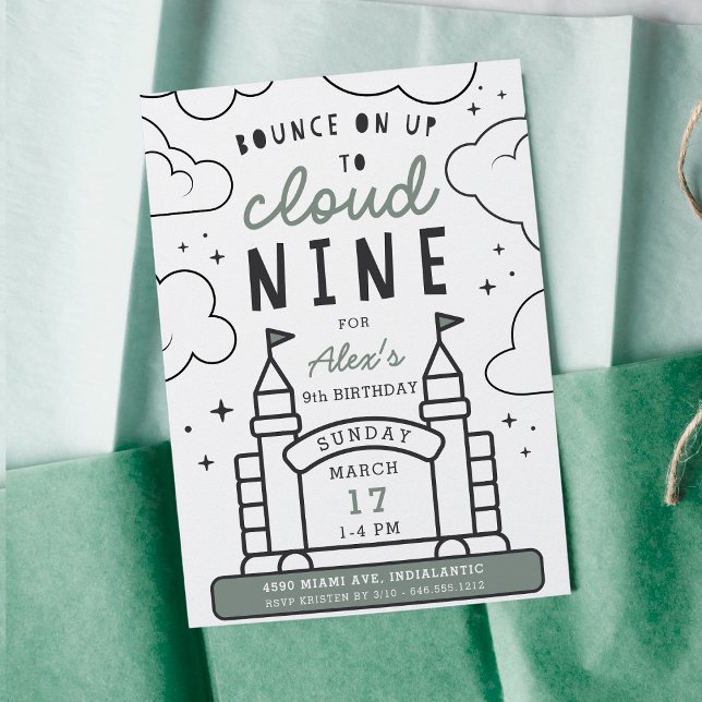 Invitation Bounce House Kids 9e fête d'anniversaire (Créateur téléchargé)
