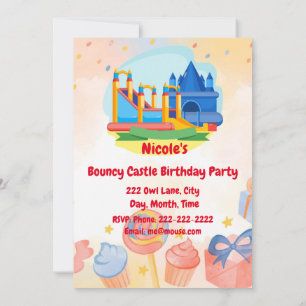 Invitation Bouncy Castle Adventure Park Birthday Party Invi