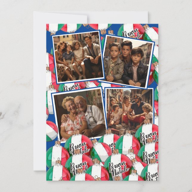 Invitation Bouon Natale Noël Salutation Royal Blue (Devant)