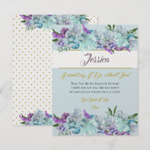 Invitation Bouquet Bleu turquoise Mariage Suite Soyez Ma Brid