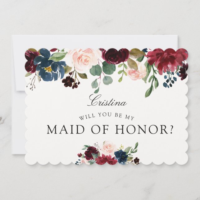 Invitation Bouquet de Bourgogne| Mariage| Maid of Honor (Devant)