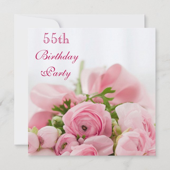 Invitation Bouquet de cinquante-cinquième anniversaire de (Devant)