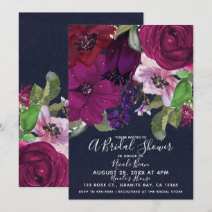 Invitation Bouquet de fleurs de fuchsia gras floral mariage
