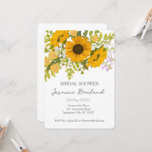 Invitation Bouquet de fleurs de soleil modernes jaunes Fête d