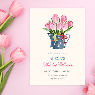 Invitation Bouquet de fleurs de tulipes pour enterrement de v