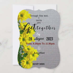 Invitation Bouquet de fleurs jaunes