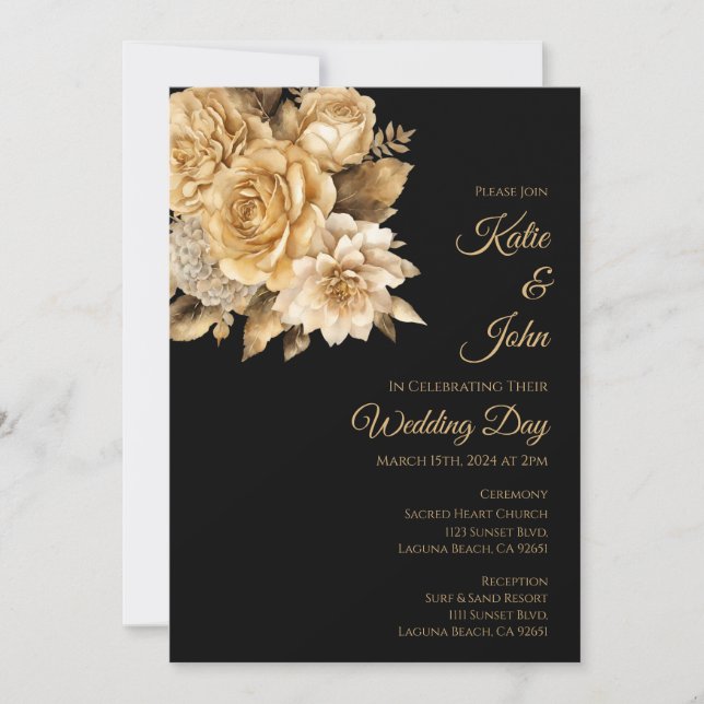 Invitation Bouquet de fleurs neutres- (Devant)