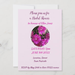Invitation Bouquet de fleurs roses pour mariage floral