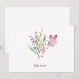 Invitation Bouquet de fleurs sauvages à l'aquarelle avec papi