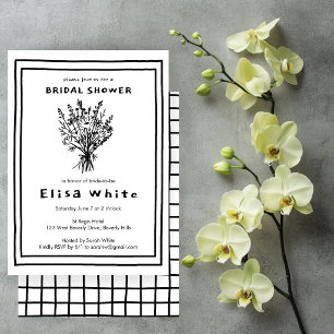 Invitation Bouquet de fleurs sauvages Mariage champêtre et fa