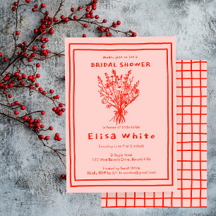 Invitation Bouquet de fleurs sauvages Mariage champêtre et fa