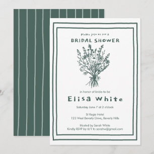 Invitation Bouquet de fleurs sauvages Rustique et fantaisiste