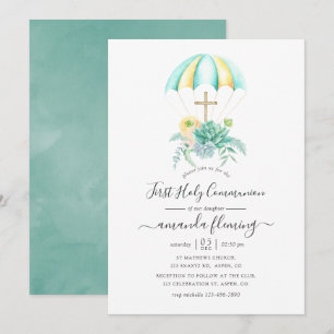 Invitation Bouquet de fleurs Succulents Parachute Sainte Comm